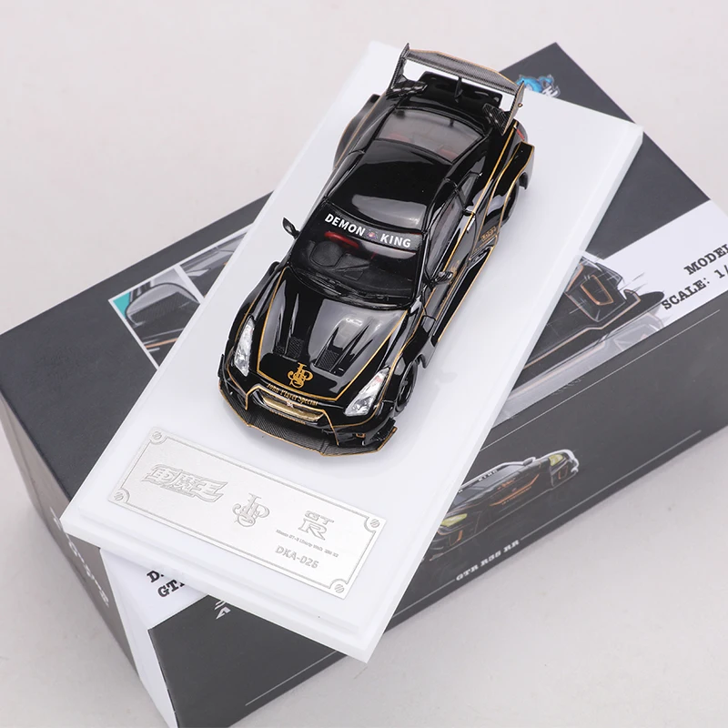 

CMW 1:64 R35 RR Черное золото JPS покрытие из сплава с открытой крышкой Модель автомобиля