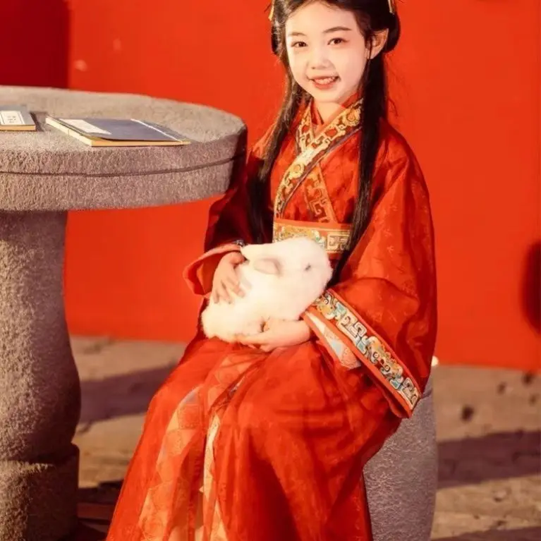 Ancient Children's Clothing Book Boy Performance Hanfu Kindergarten Children's Clothing Three Character Scripture Disciple GUI