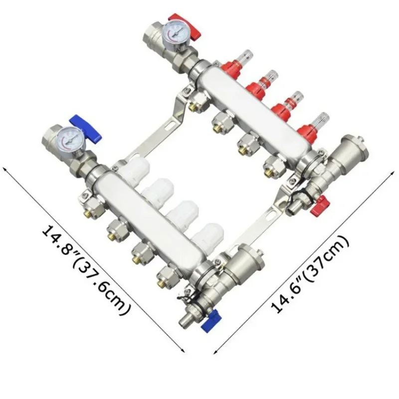 Underfloor Heating Manifold 304 Stainless Steel Floor Heating Parts Manifolds Home Floor Heating Intelligent Temperature Control