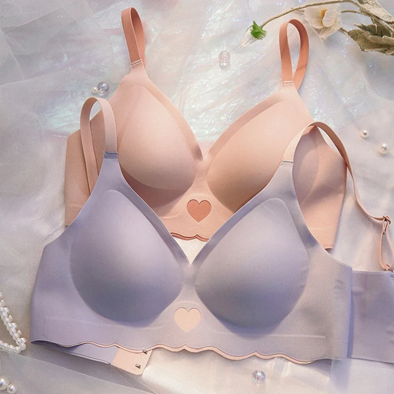 Seamless Invisible Bra For Women Sexy Lingerie Deep Vneck Push Up Bra Wire Free Brassiere Bra Removable Pads Bralette Underwear