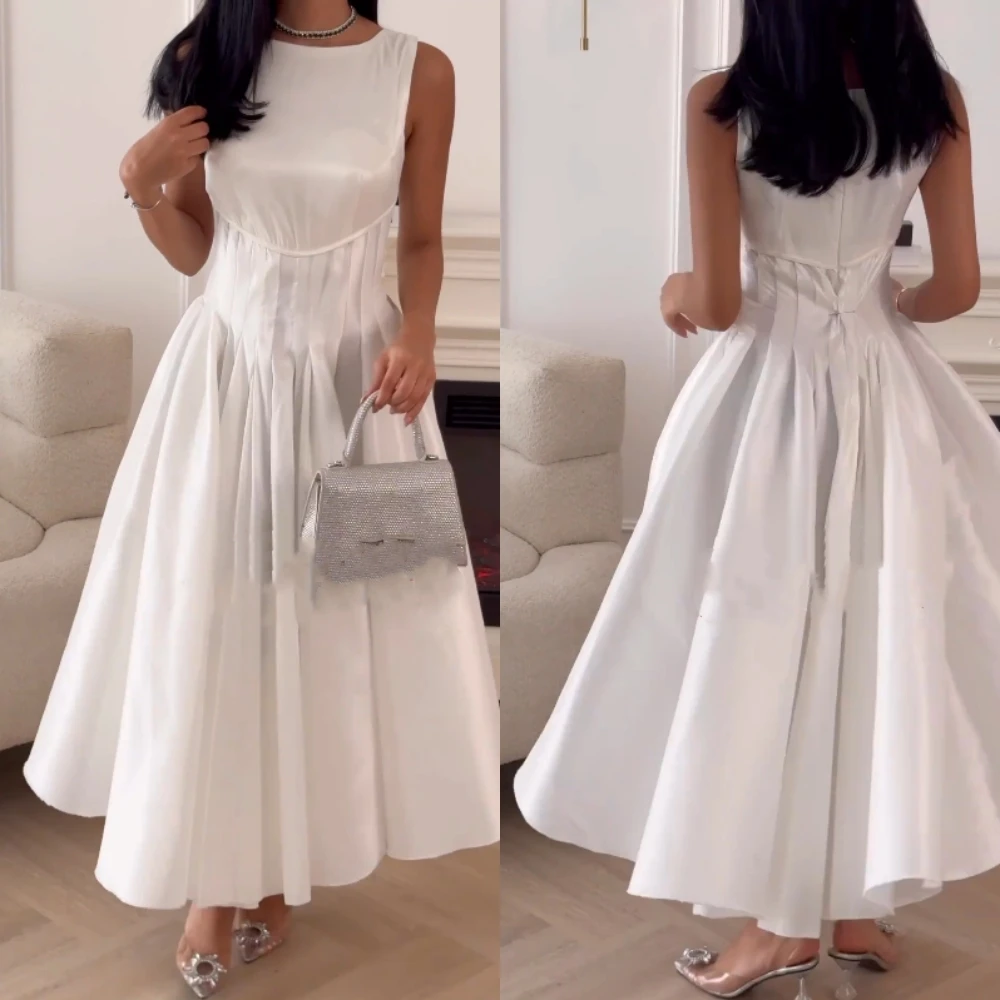 

Jiayigong Ball Charmeuse Ruched Celebrity A-line O-Neck Bespoke Occasion Gown Midi es Saudi Arabia