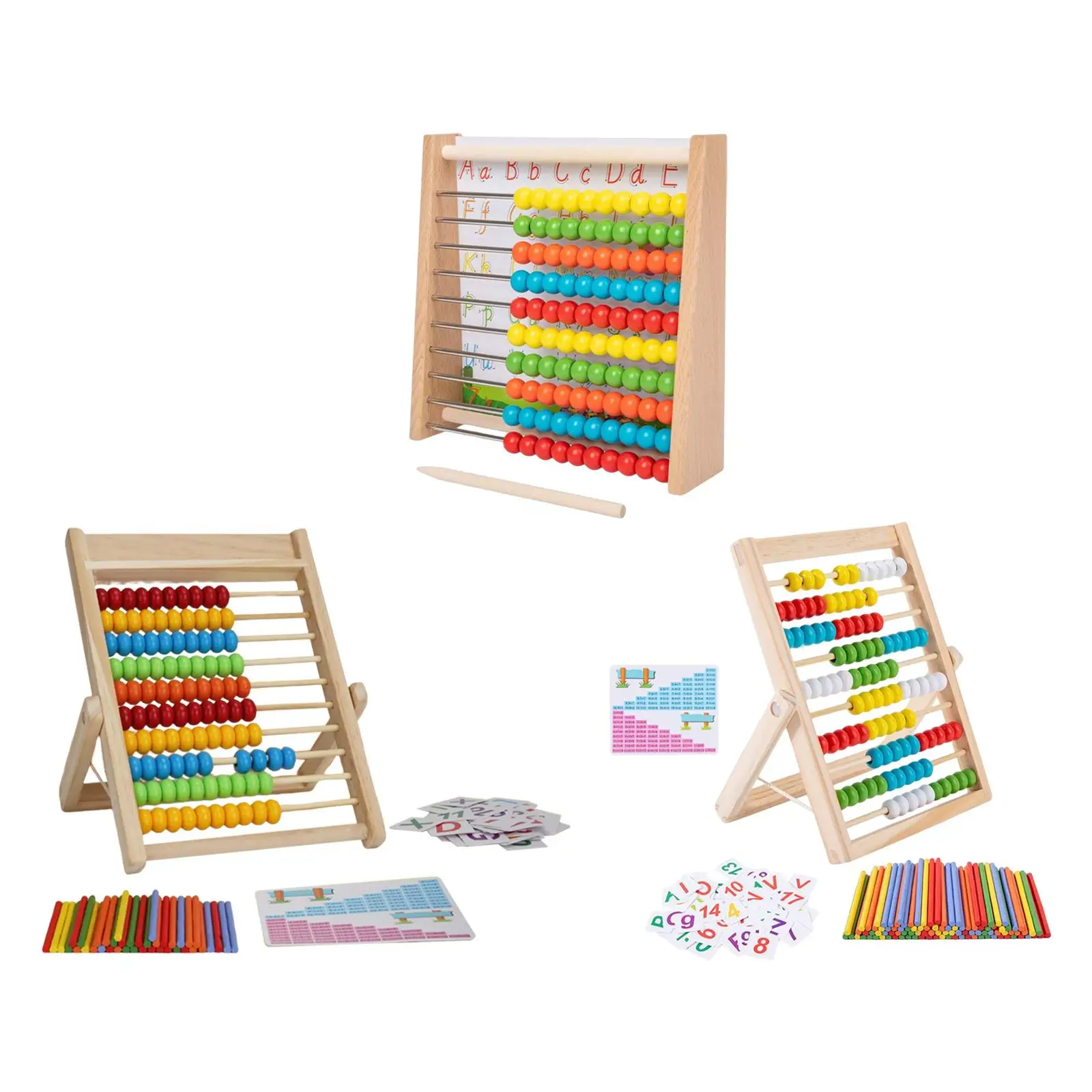 Boulier en bois classique pour enfants, outil de comptage, jeu de réflexion pour garçons, tout-petits, cadeaux d'anniversaire