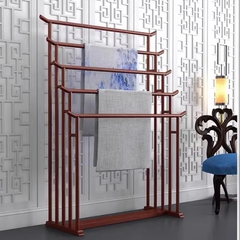 

Solid wood silk scarf rack, floor-to-ceiling multi-layer hanger, Chinese display , wooden fabric