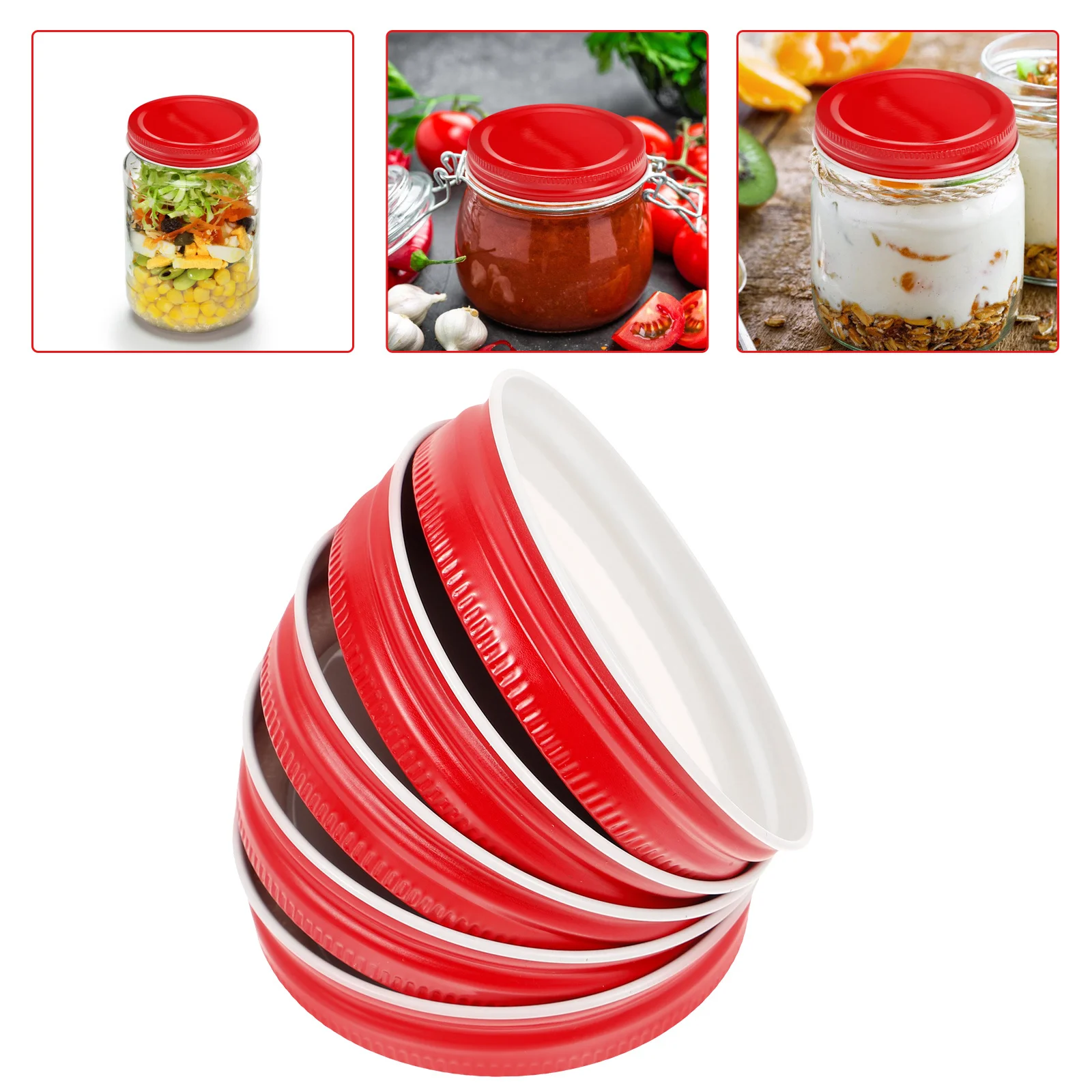 

12pcs Mason Jar Lids Tinplate Sealing Canning Caps Leak-Proof Reusable Storage Covers For Kitchen Pantry Wide Mouth Narrow Mouth