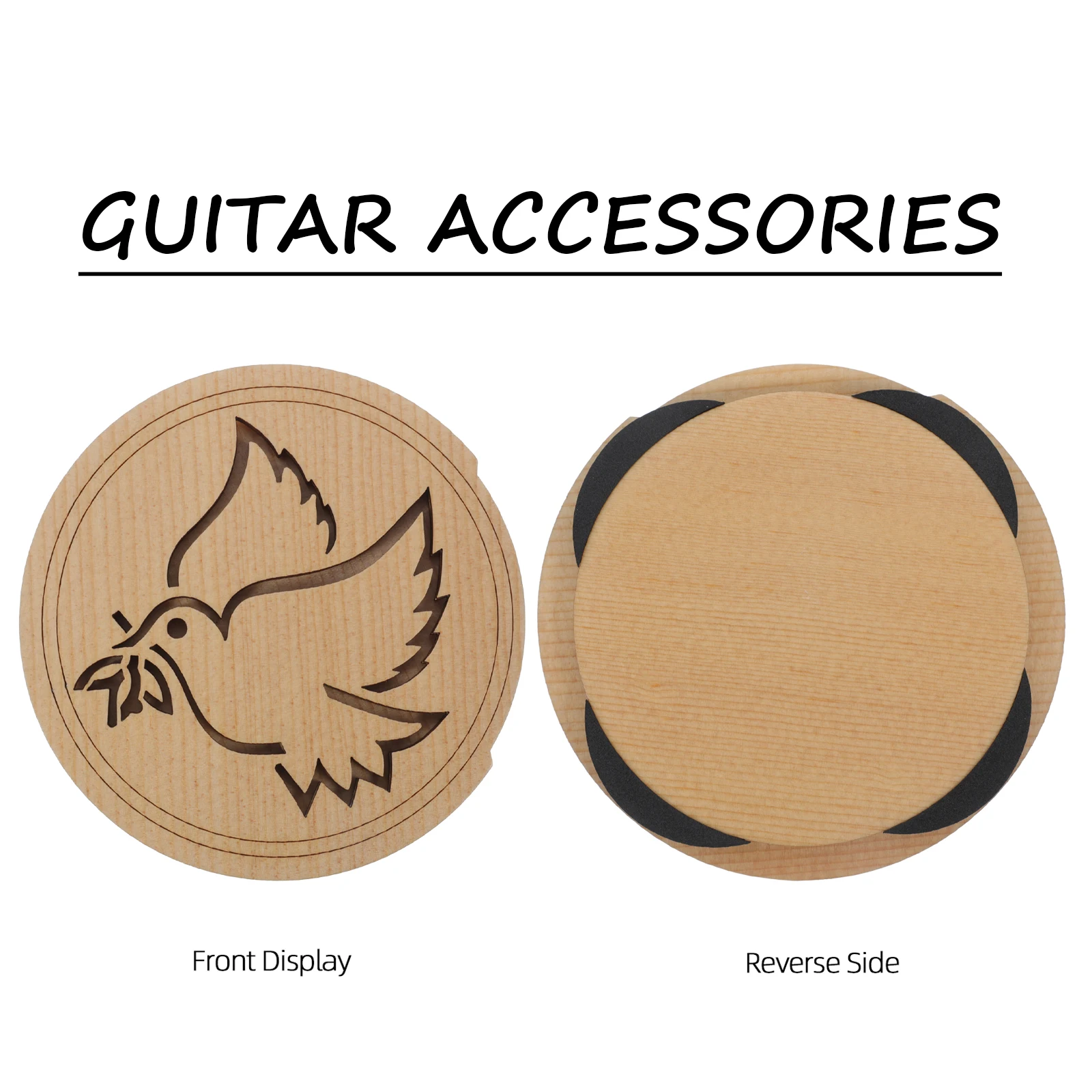 

Guitar Sound Hole Cover Maple Wood Bird Pattern Sound Hole Block Feedback Buffer Protector for 40 Inch 41 Inch Guitars