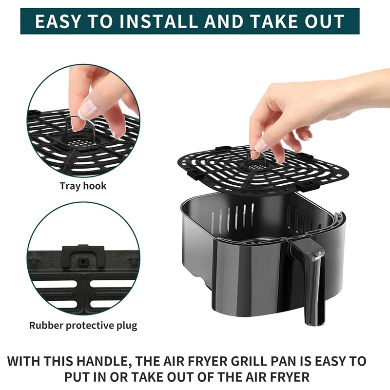 2PCS Air Fryer Grill Pans Replacement Parts For Instants Vortex Plus 6QT Air Fryers With Silicon Warfare