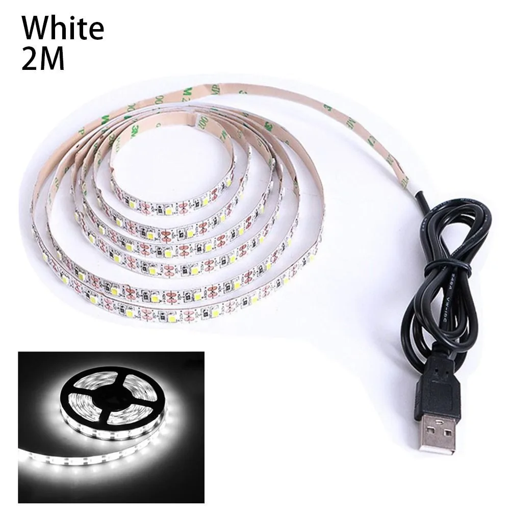 

1Pcs New DC 5V LED String Light White Warm White Lighting Tape USB Strip Lamp Home Decor 1-5m SMD 2835 LED TV Background