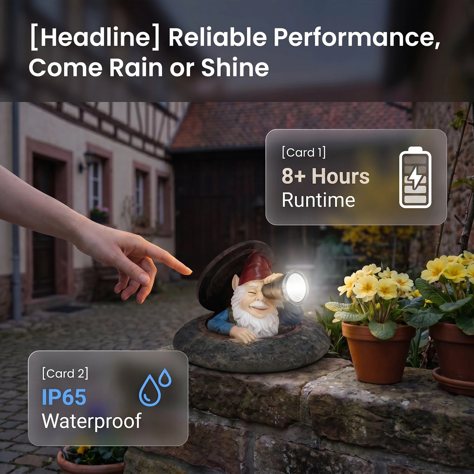 Solar Cute Figurine Light with Solar Light Ornament Lamp Peeking From Manhole Cover for Yard Lawn Porch Balcony Patio Home Decor