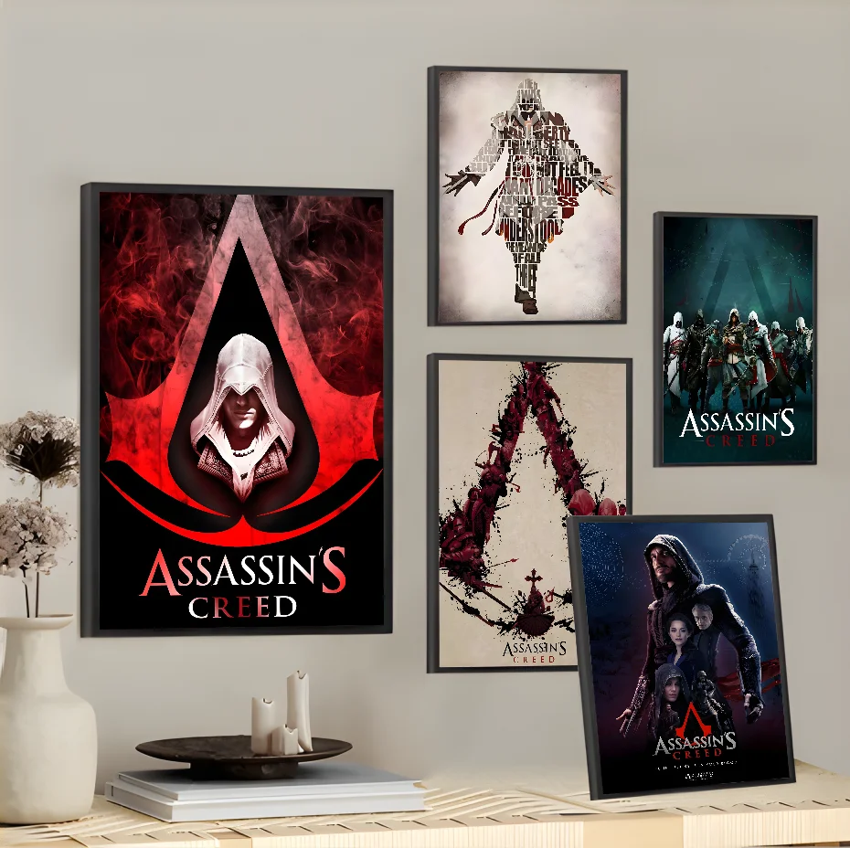 The Game Leap Of Faith A-Assassins C-Creeds Poster Sticky Wall Art Printing Waterproof Home Living Bed Room Bar Aesthetic Decor