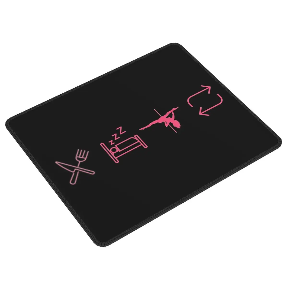 Eat, Sleep, Pole Dance, Repeat - Black Icons Mouse Pad Computer Keyboard Mouse Mat Gamer PC Desk Mat Accessories Table Mats