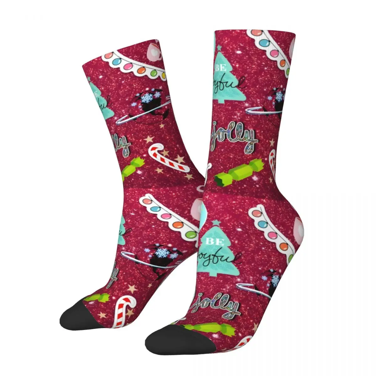 A Mistle-Toast To The Holiday Season Men's Socks Retro Harajuku Street Style Novelty Pattern Crew Sock