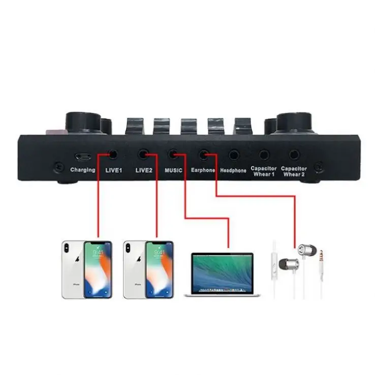 Hot Sell USB Sound Card Studio for YouTube Studio Equipment Recording Musical Audio Interface