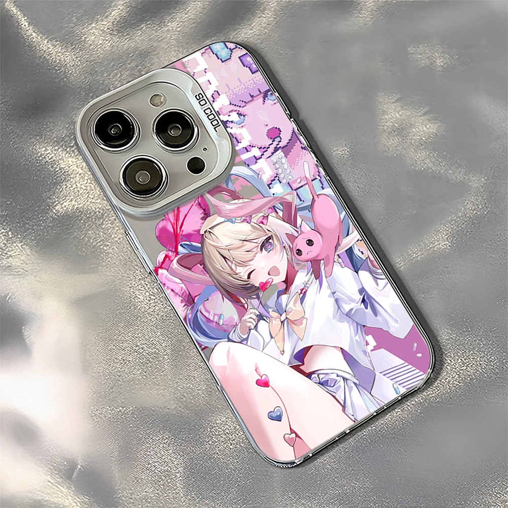 Game Girl N-Needy Streamer O-Overload Kawaii Phone Case for iPhone 12 11 14 13 15 16 Max Pro Plus Laser IMD Color Shell