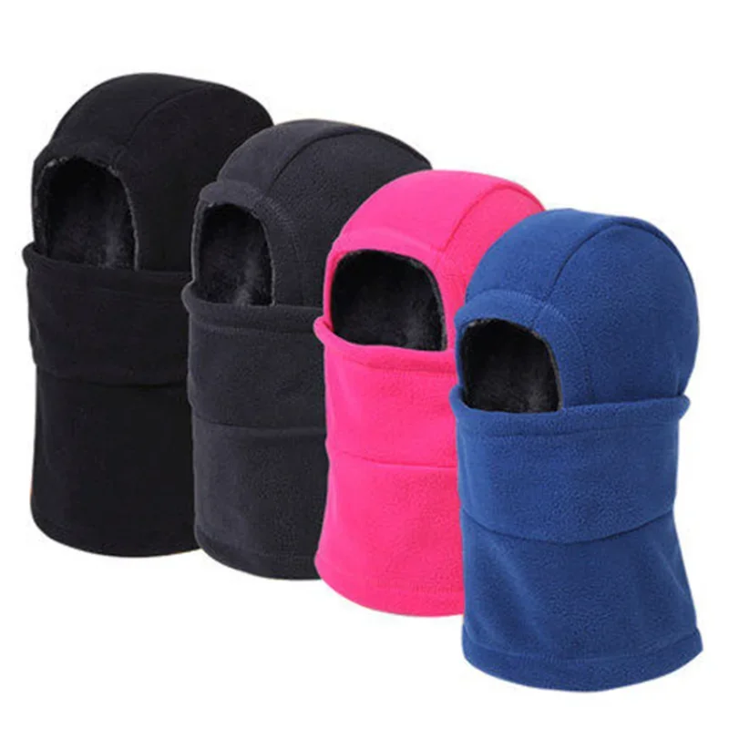 Winter Warm Outdoor Polar Fleece Hoed Mannen Winddicht Gezichtsmasker Halswarmer Dames Verdikte Hoofddeksel Sport Sjaal Caps