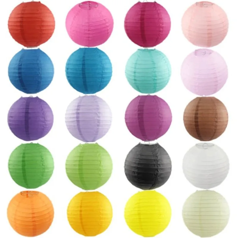 Multicolor Chinese Paper Lanterns10-15-20-25-30-35-40cm Wedding Party Decoration Shopping Mall Event Decoration Hanging Lanterns - Detail 1
