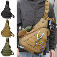 Fishing Rod Holder Chest Bag Outdoor Crossbody Shoulder Bag Waterproof EDC Pouch Molle Fishing Tools Storage Bag Multipurpose