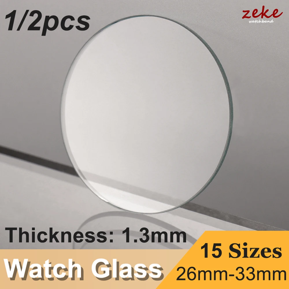 1/2PCS Flache Dicke 1,3mm Runde Uhr Glas Kristall 26mm-33mm Smart Uhr Ersatz objektiv Glas Spiegel Uhr Reparatur Tools Kit
