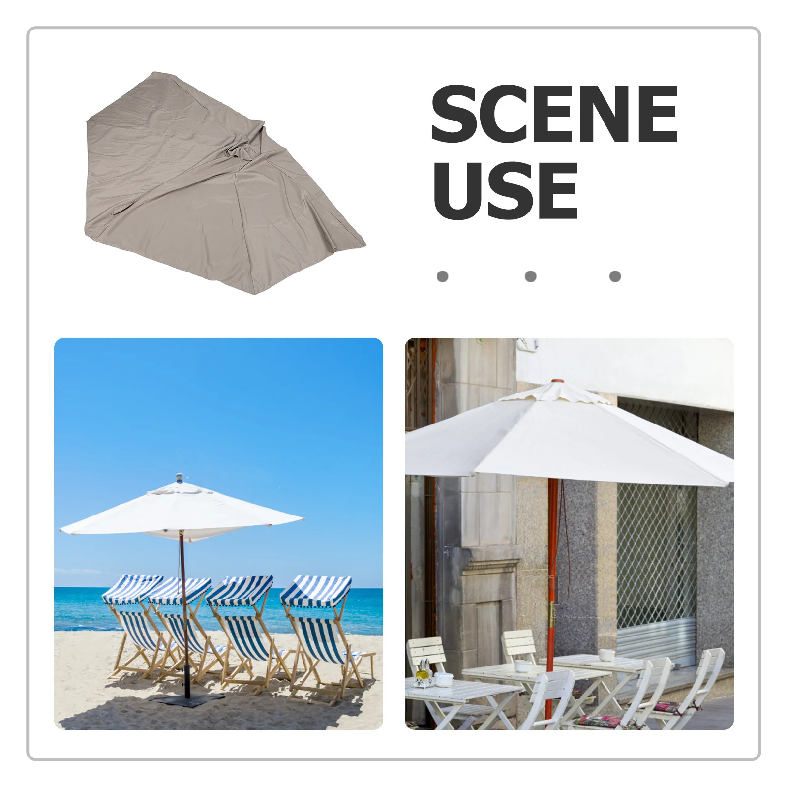 Half Umbrella Replacement Canopy Outdoor Sun Shade Cover Lightweight Windproof Patio Balcony Deck Garden Pool Table Shade Cover