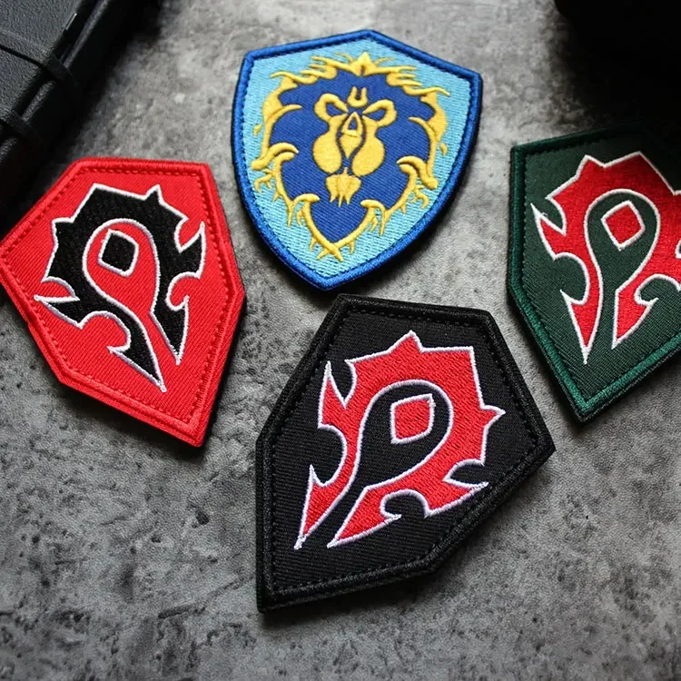 Alliance Tribal Symbol Embroidered Hook and Loop Terran Orc Armband Morale Badge Patch Fasteners DIY Tactical Backpack Stickers