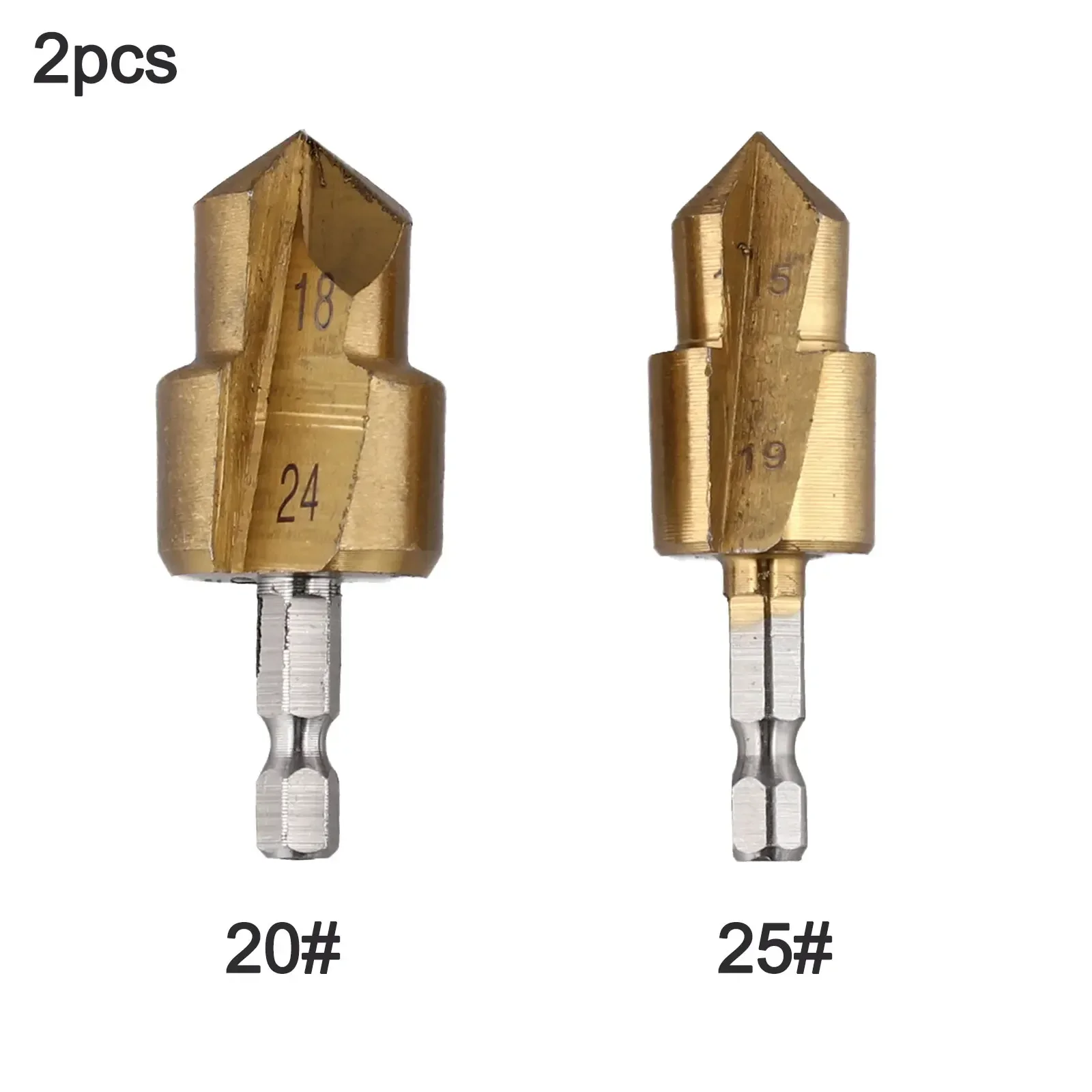 PPR Lifting Stepped Drill Bit Hex Shank Water Pipe Tool 6 35mm Handle HSS Material Gold Color Size 61x6 35x22mm