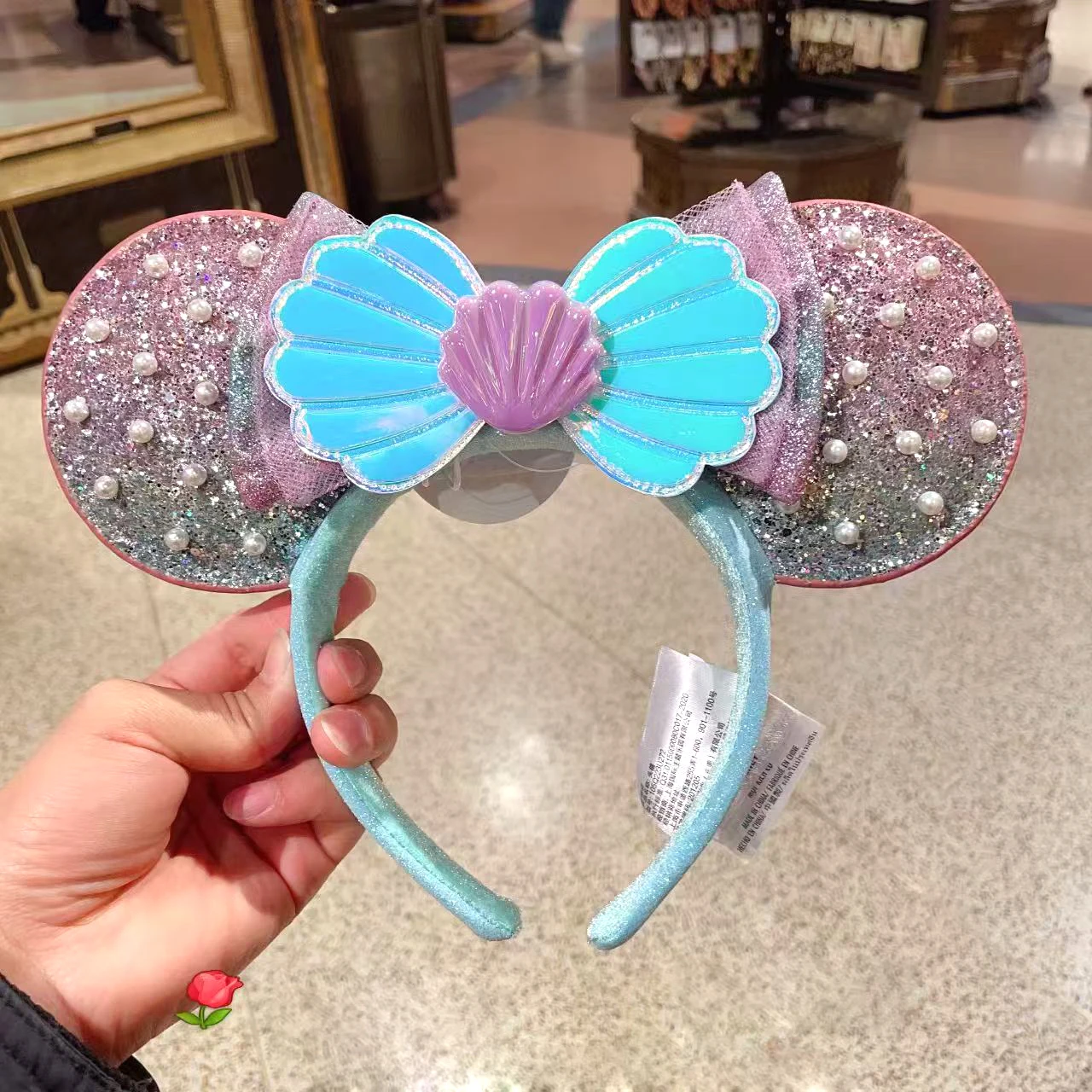 女の子のためのディズニーミッキーとミニーマウスの耳のヘッドバンド、マーメイドシェルボウヘアバンド、大人のためのDIYヘアアクセサリー、フェスティバルパーティー、旅行