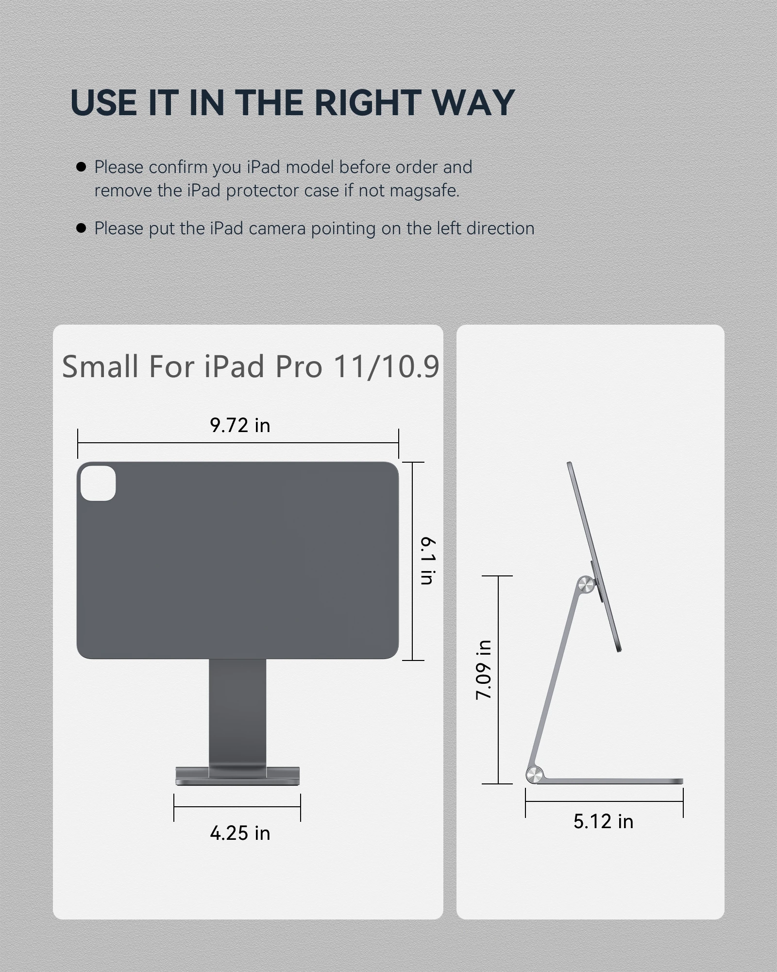 Lululook-iPad pro用の磁気スタンド,調整可能な折りたたみ式スタンド,iPad Pro 12.9/11 ipad air 5/4,回転ブラケット用