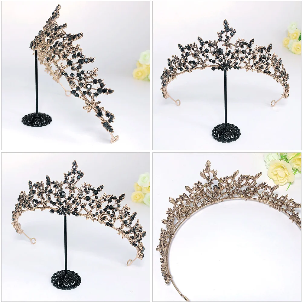 

Elegant Crown Black Alloy Hair Accessories Wedding Bridesmaid Bride Bridal Vintage Bride Crown Headdress Prom