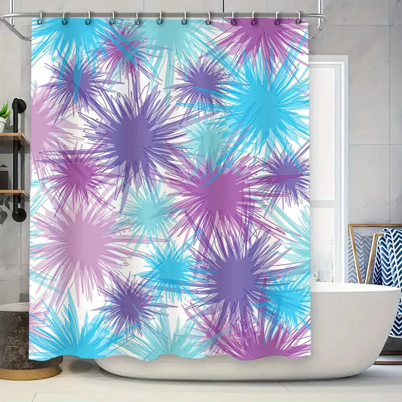 

Яркая красочная занавеска для душа, декоративные полосы, брызги с принтом, водонепроницаемая ткань, набор украшений для ванной комнаты для дома, гостиной B