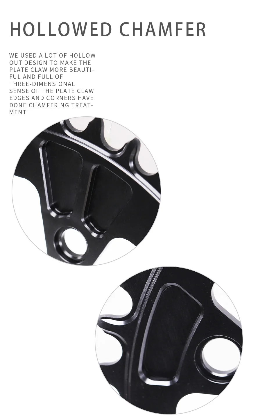 PASS QUEST 96BCD OVAL Rennrad Kettenblatt schmal-breit 30-42T Kettenrad Schwarz Fahrradzubehör – Detail 7