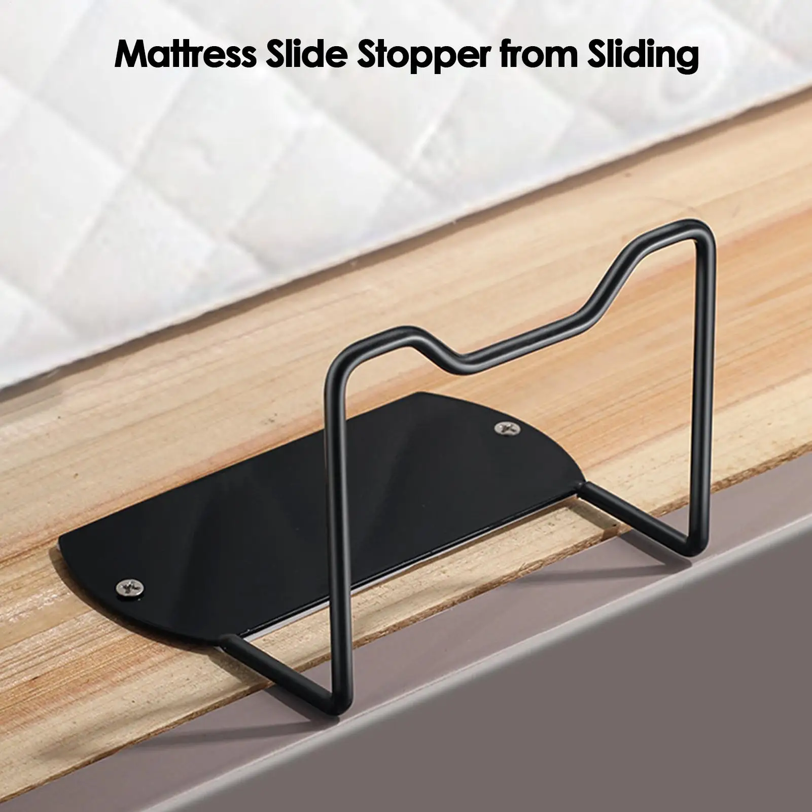 2pcs Bed Mattress Slide Stopper Metal Mattress Corner Retainers Bar For Adjustable Beds Non-Slip Mattress Frame Holder