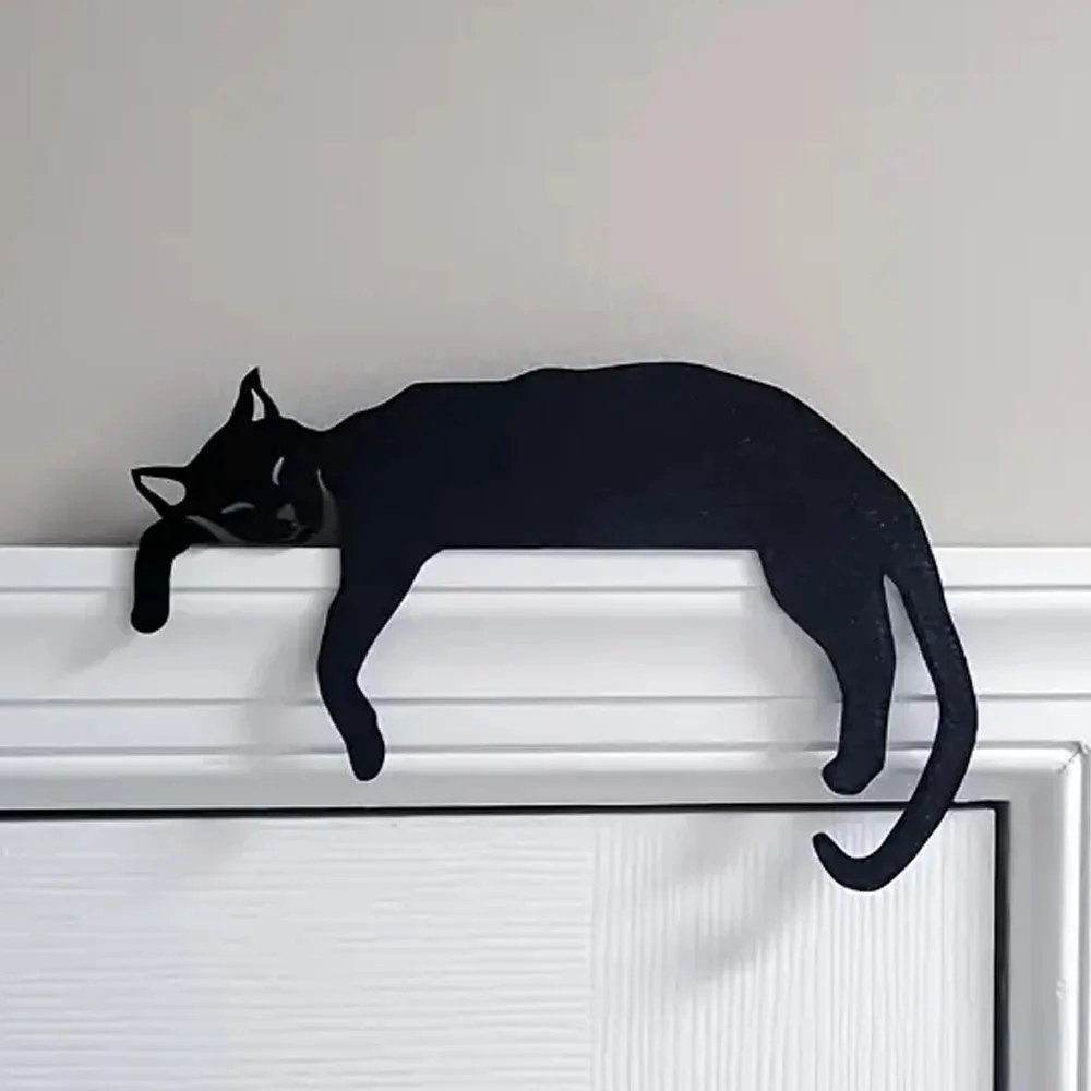 

1 Pc Cat looking Up Door Topper Decoration Wooden Over Door Lintel and Signs BIdeal for Kitchen Organization Rustic Home Decor