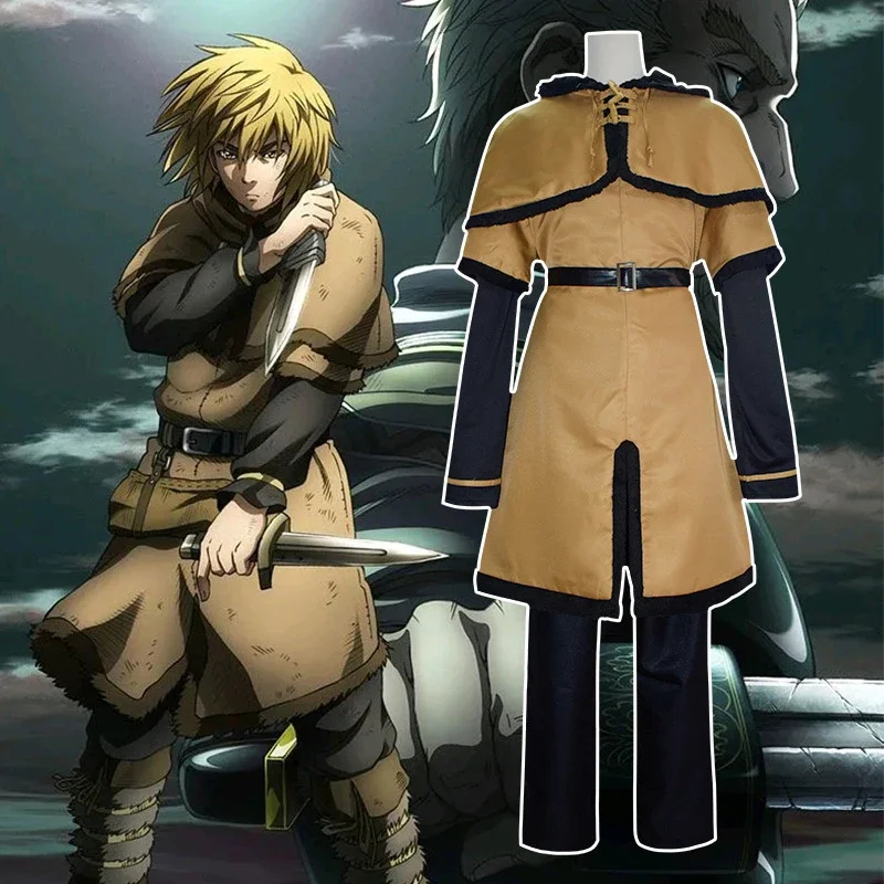 Anime Vinland Saga Thorfinn Karlsefni Cosplay Kostuum Uniform voor mannen vrouwen unisex Halloween Aangepast formaat S-3xl Thorfin Thors COS