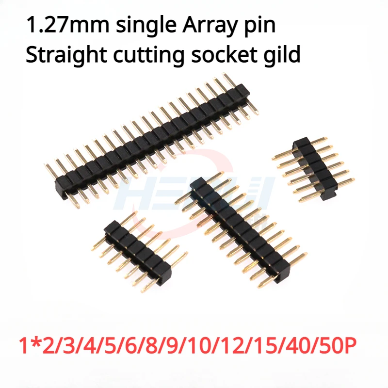 

1.27mm Single row of straight needles socket 1*2/3/4/5/6/8/9/10/12/15/40/50P gild