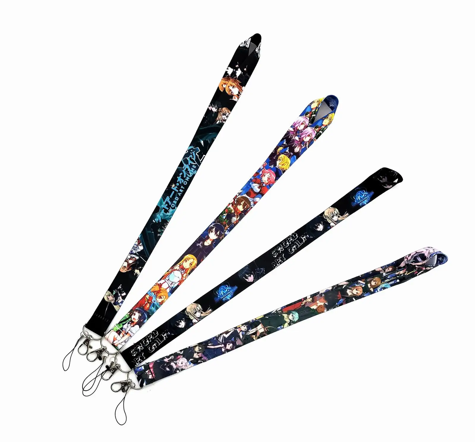 

New 100pcs Cartoon Sword Art Online Lanyard Id Badge Holder Keychain Straps For Mobile Phone Jewelry Accessories Gifts Wholesale