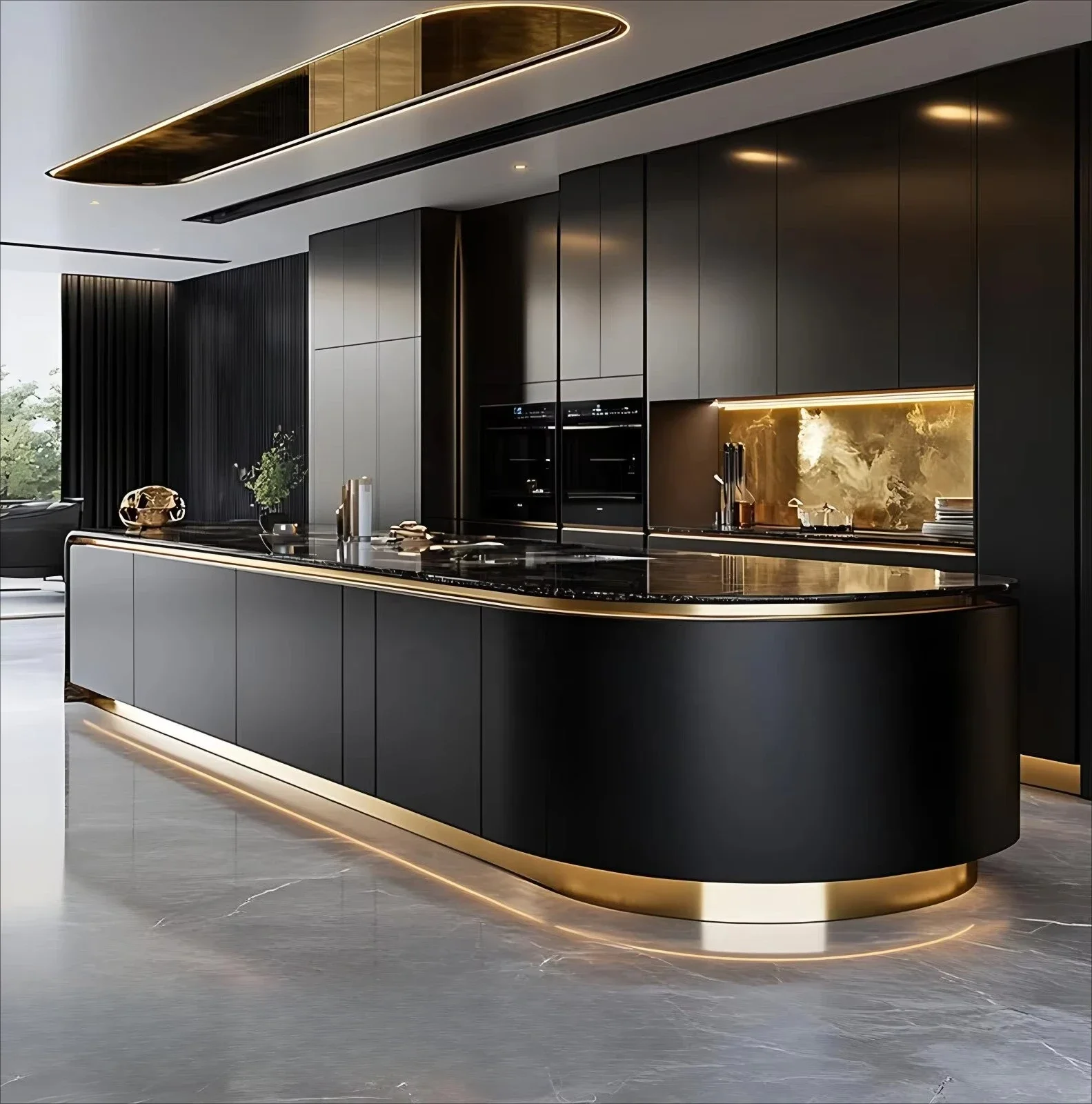 

Cabinets Marble/Granite Laminate/Resin Modern Kitchen Furniture Sets