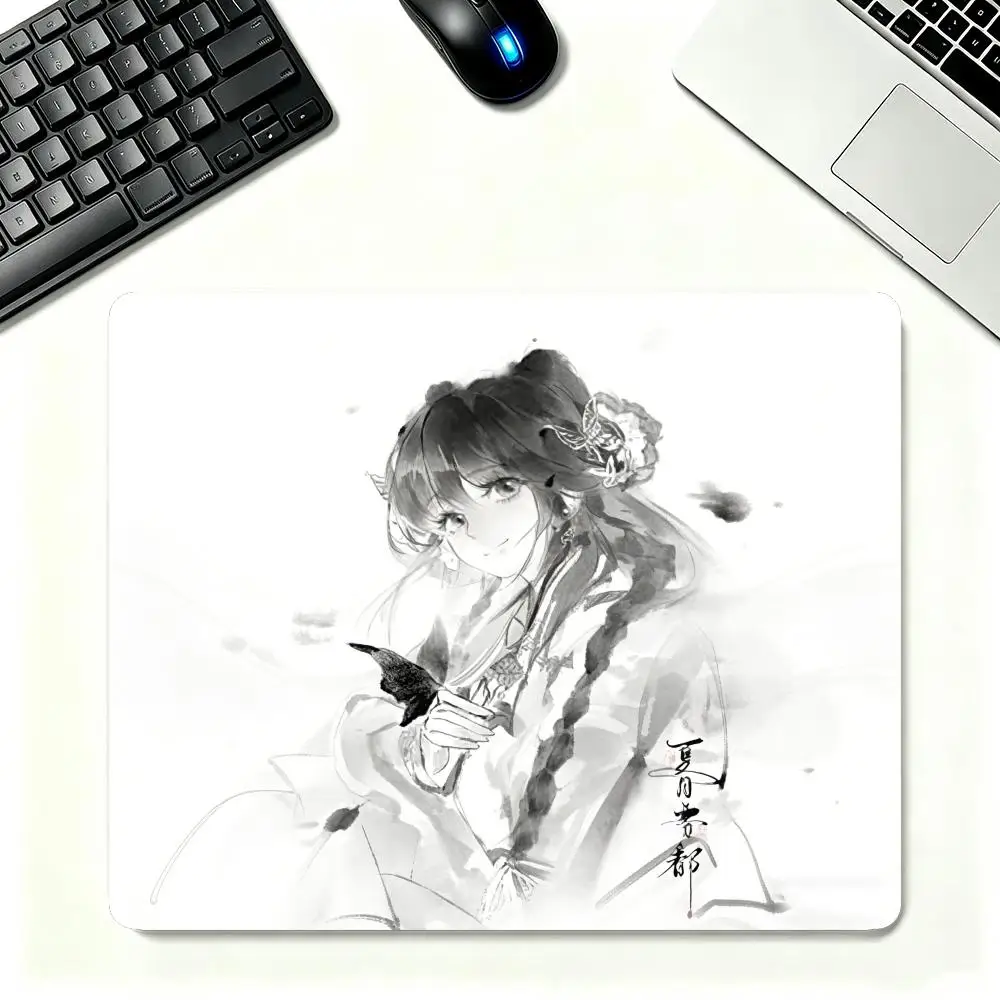 Anime Playmat Light Ink Wash Ancient Chinese Lady Figure Mousepad For Laptop Gaming Table Mat