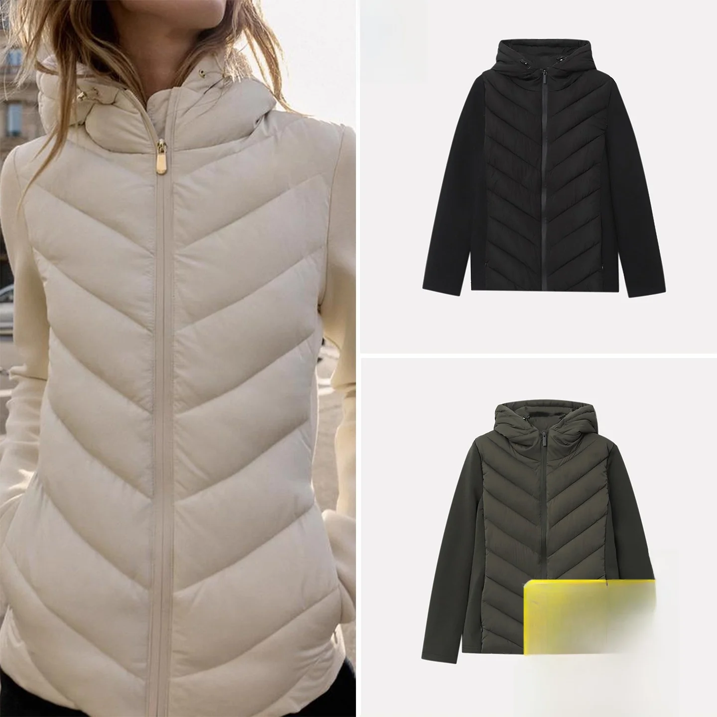 

Теплая верхняя одежда Jaet, длинный воротник-стойка, лоскутное женское осеннее новое поступление ZA 8073227, застежка-молния для поездок на работу