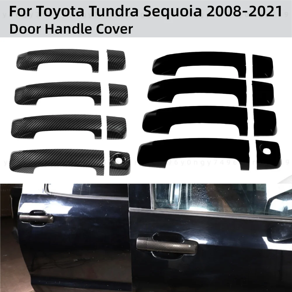 

Chrome Silver Car Accessory Door Handle Cover Trim Paste Style For Toyota Tundra Sequoia 2008 2009 2010 2011 2012 2013 2014-2021