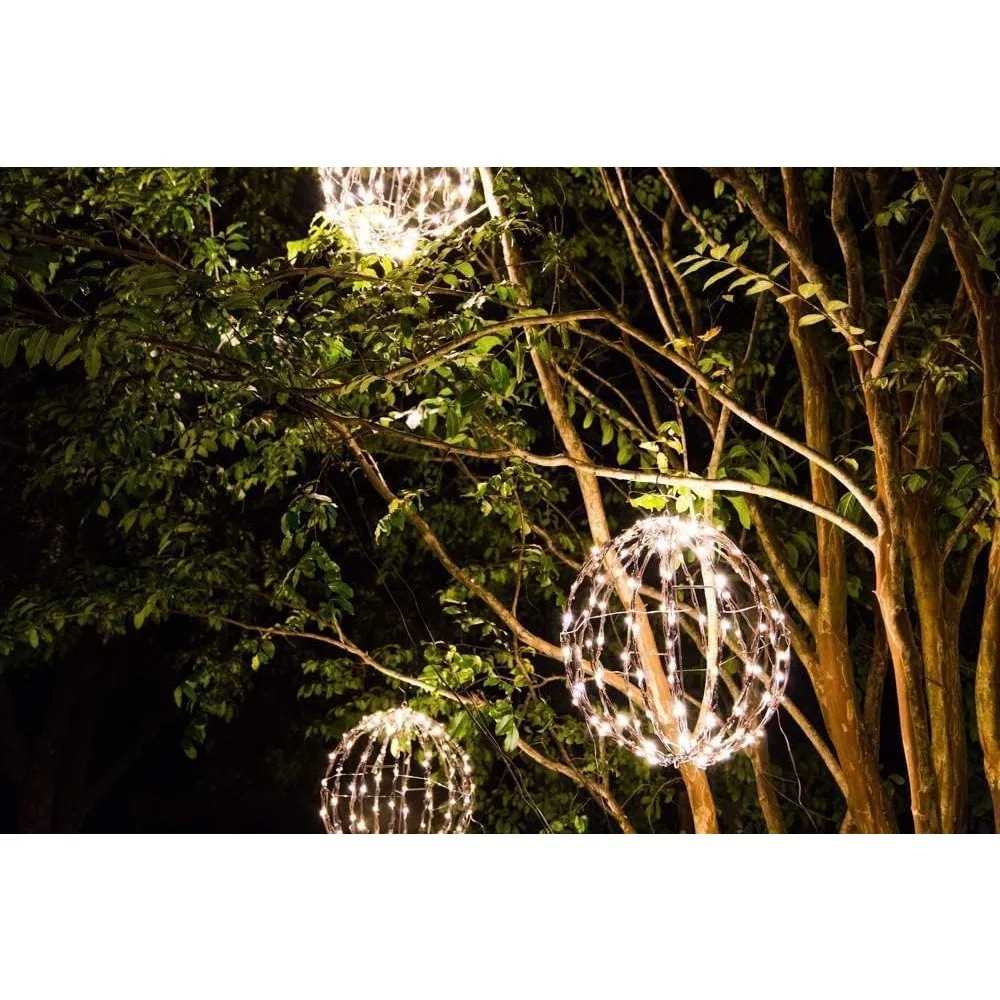 3 Pack 16” Outdoor/Indoor LED Christmas Light Balls. Durable, Waterproof, Long-lasting, Lightweight Bright Light Ball.