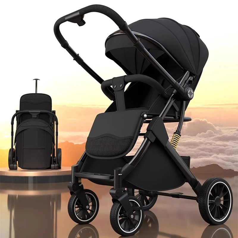 Portable Baby Stroller High Landscape Can Sit and Lie in both Directions to Promote the Baby stroller One-handed Folding