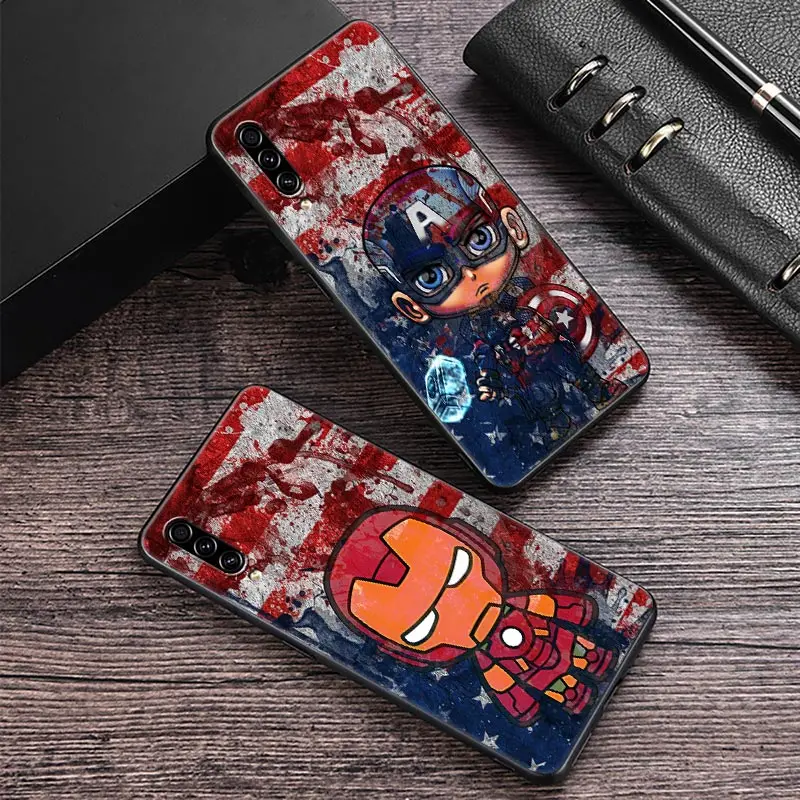 Cartoon Marvel Case For Samsung Galaxy A30 A30S A50 S A20E A20 A40 A70 A10 Note 9 10 20 Ultra Back Cover Captain America Ironman