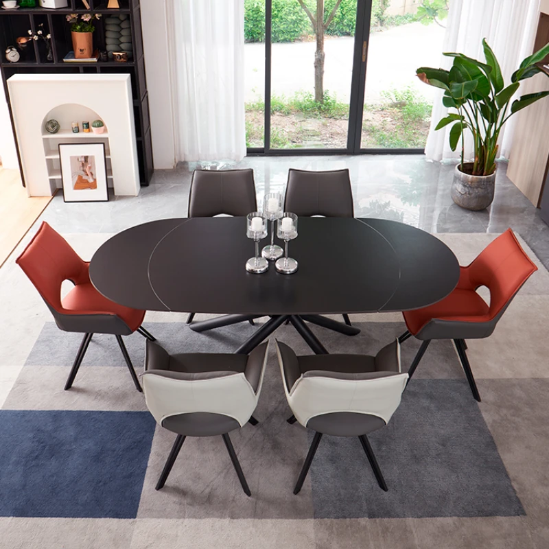 

Итальянский минималистичный импортный сланцевый выдвижной обеденный стол