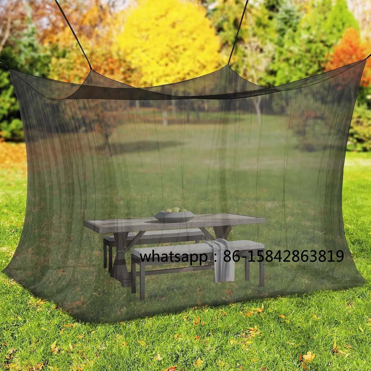 Oversized Single Door Anti Mosquito Mesh Cover for Courtyard Terrace Pavilion Tent