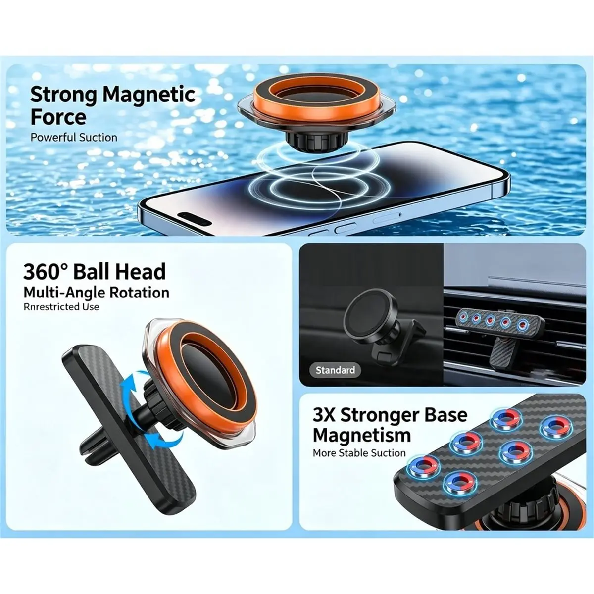 Portable Outdoor Magnetic Detachable Phone Finger Stand Metal Ring Grip Anti Slip Camping Travel Pocket Supply