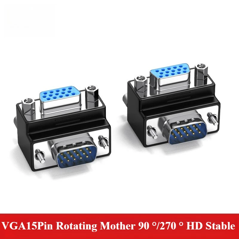 9/15pin Db9/vga Adapter 90 Degree Right Angle Elbow Vga Male To Female Plug Industrial 270 Degree 15 Pin Connector For Computer