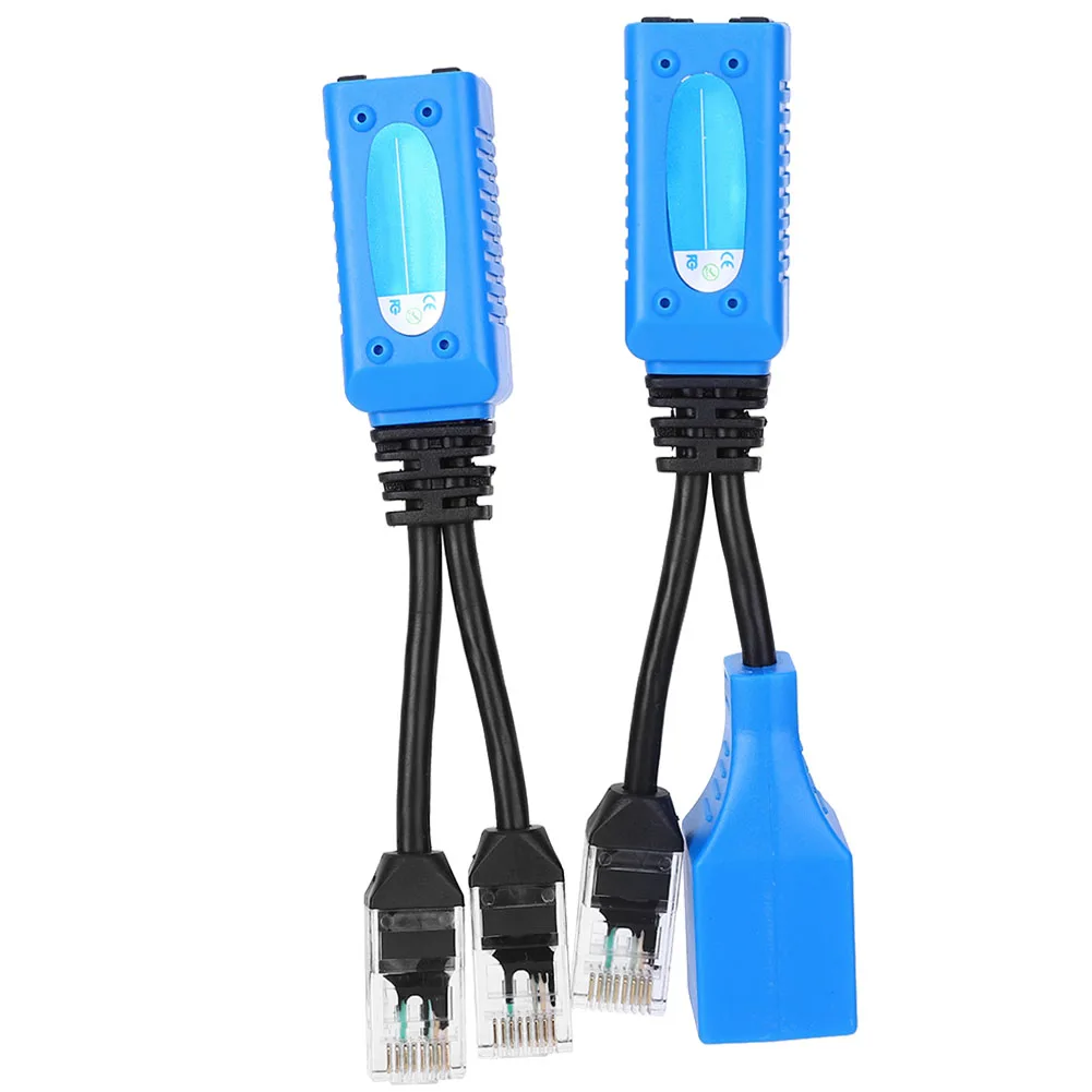 2 pièces séparateur RJ45 combinateur POE adaptateur connecteurs Kit de câble d'alimentation séparateur RJ45 combinateur