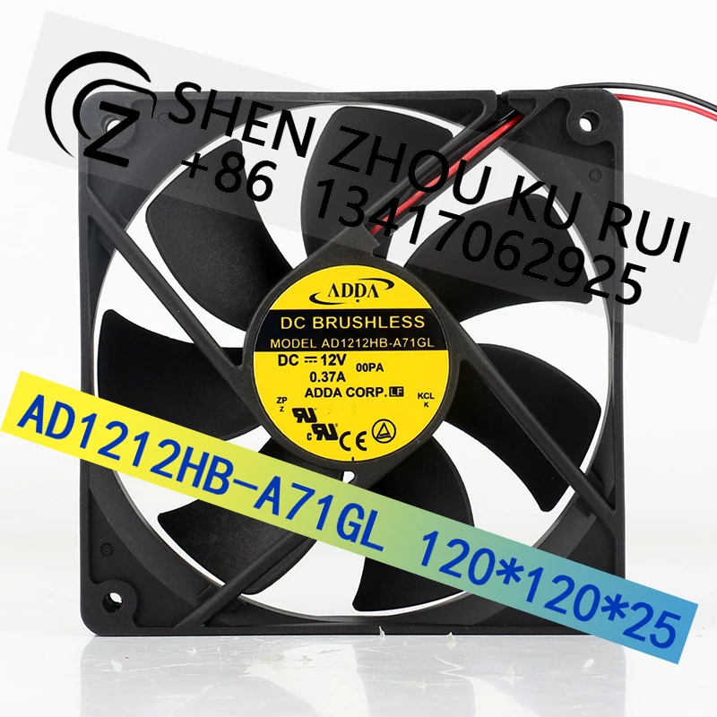 

ADDA 12 В 0,37 А 12025 120X120X25 мм 12 см двойной шариковый источник питания инвертор корпуса AD1212HB-A71GL охлаждающий вентилятор
