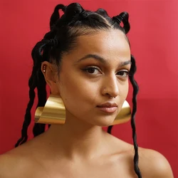 Wide Big Hoop Earrings Gold Color Alloy Drop Earring For Women Geometric Trendy Party Personality Statement  Jewelry Accessories
