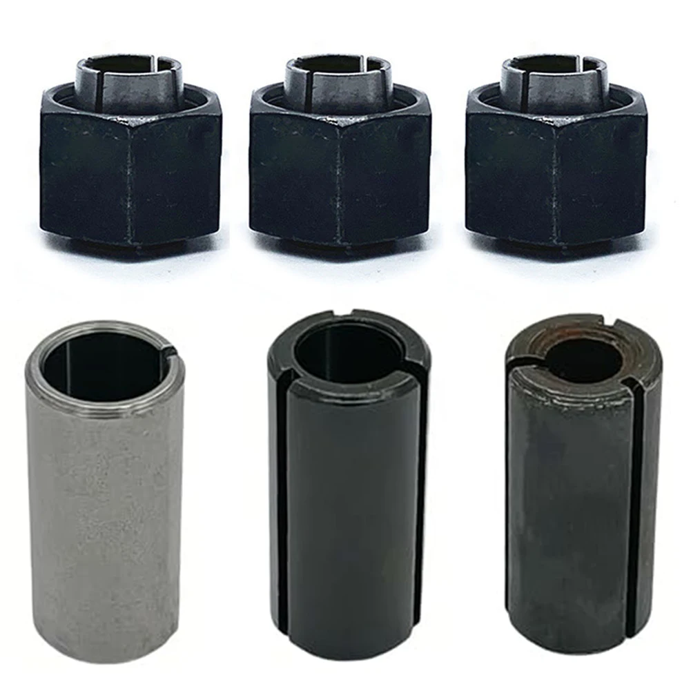 Metal Collet And Nut Set 1 4 1 2 12MM With Reducer Sleeves For DW616 DW618 DW621 Router Replacement Parts Power Tool Accessories