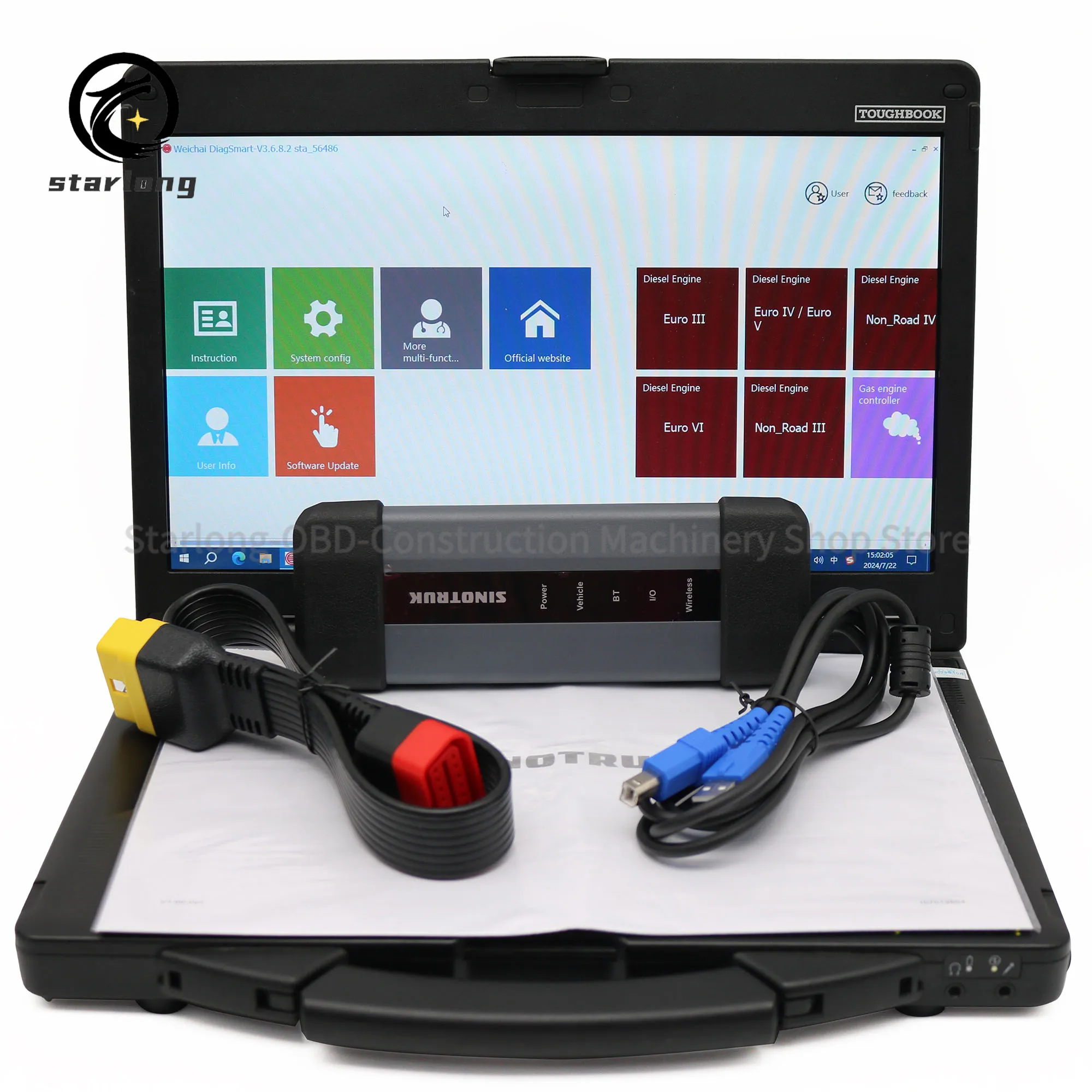 For SINOTRUK SHACMAN HOWO A7 T7H Sitrak Hohan Diagnostic Tool For Sinotruk EOL OBD Diesel Truck Diagnostic Tool